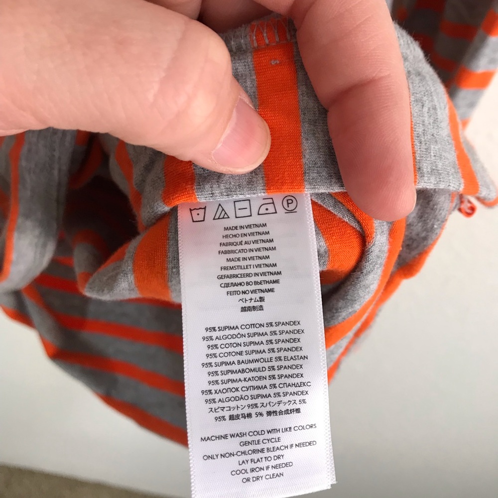 Michael Michael Kors Orange and Grey Top Size LG - Picture 5 of 7